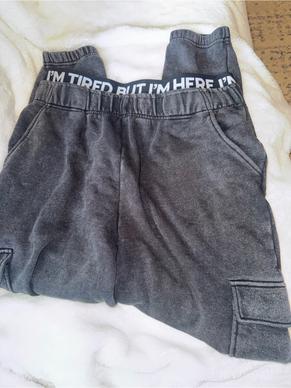 Girrlscout Black Washed I’m Tired Sweatpants Joggers